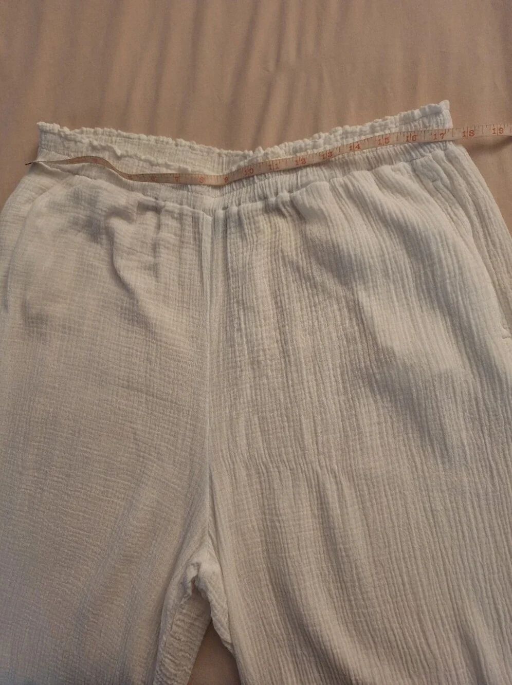 Large White Cotton Gauze Pants - Picture 9 of 12